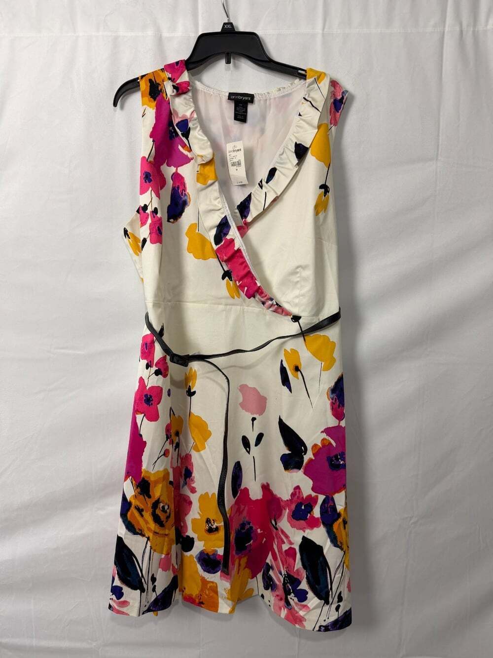 Lane Bryant Plus Size 28 Floral Faux Wrap A Line Dress With Belt NWT